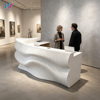 Comptoir de réception d'hôtel moderne en bois massif, écologique, durable, personnalisable OEM ODM, pour caisse, salle de sport, bar