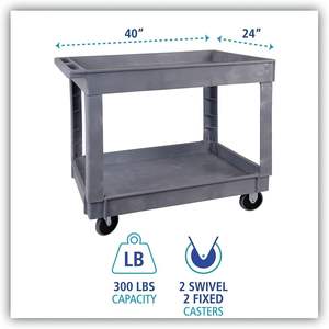 Carrito Utilitario Gris de Dos Niveles de 40 x 24 Pulgadas - Product Image 5