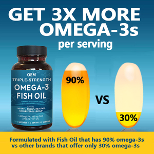 Oem nhãn hiệu riêng tự nhiên não và mắt sức khỏe viên nang mềm bổ sung sức khỏe tim Cá dầu omega 3 viên nang mềm với DHA và EPA - Product Image 2