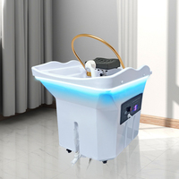 Équipement de Soin du Cuir Chevelu Portable avec Réservoir d'Eau de 60L, Bac à Shampooing Japonais pour Salon, Lavabo de Lavage de Cheveux