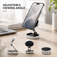 Penyangga Ponsel Mobil Lipat Multi-Sambungan dengan Suction Cup Magnetik, Tahan Lama, Bahan ABS, Mudah Dipasang, Stabil, dari Aluminium Alloy, Dapat Disesuaikan