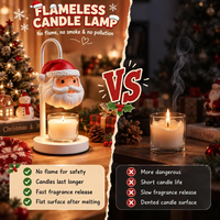 Lampe chauffe-cire de Noël Père Noël avec logo personnalisé, télécommande, pour bougies parfumées