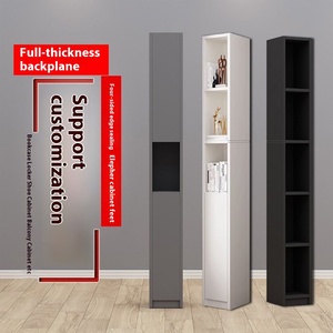 Estantería de madera de pie personalizada superestrecha <span class=keywords><strong>con</strong></span> gabinete de almacenamiento de esquina <span class=keywords><strong>con</strong></span> abertura Estantería pequeña simple para uso en el suelo - Product Image 2