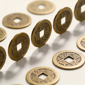 Portachiavi con Monete dei Cinque Imperatori, Amuleto Portafortuna, Moneta Antica, Nodo Cinese Rosso, Monete da Collezione, Regalo, Buona Fortuna - Product Image 6