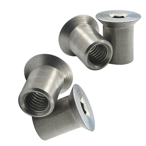 Écrou cylindrique fraisé sur mesure en acier inoxydable A2-70/A4-80, usiné pour montage encastré dans les meubles et la quincaillerie marine - Product Image 1