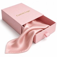Boîte cadeau rigide coulissante en papier avec logo personnalisé, emballage de luxe carré pour foulards en soie, vente en gros OEM