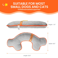 Coussin Apaisant Rond Moderne en Peluche pour Animaux de Compagnie, Rembourrage en Polyester, Lavable, Protection du Cou et de la Colonne Vertébrale, Jouet à Câliner, Coussin de Sommeil pour Chiens