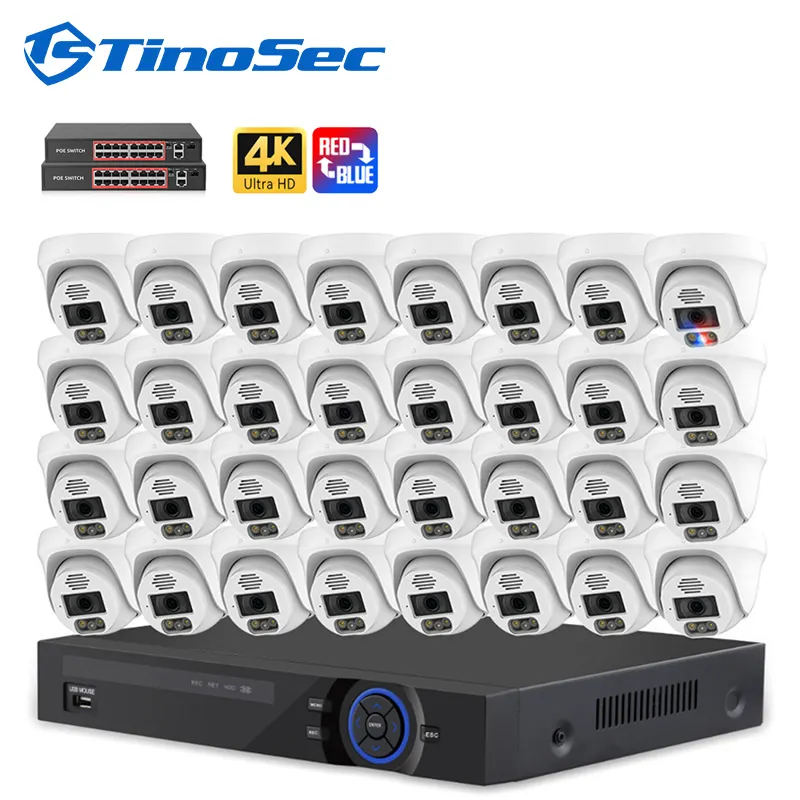 Icsee Xmeye ứng dụng 32 kênh an ninh Hệ thống camera với ai phát hiện khuôn mặt ra cửa An Ninh Dome 8MP PoE máy ảnh