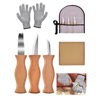 Lot de 5 outils de sculpture sur bois pour enfants – Ciseaux et couteaux à bois pour la sculpture manuelle