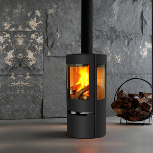 Poêle à <span class=keywords><strong>bois</strong></span> d'intérieur à faible consommation d'énergie, 82 % d'efficacité, design rond moderne, commande Wi-Fi - Product Image 6