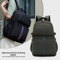 Sac à dos étudiant multifonctionnel grande capacité en nylon imperméable pour adolescents et hommes