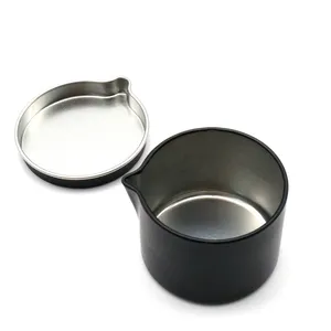 可定制礼品和工艺2盎司4盎司圆形金属无缝喷口蜡烛锡盒罐，带倒口和盖子
