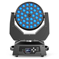 Projecteur LED Moving Head Wash Zoom 36x18W RGBW pour scène, effet de teinture 4-en-1, contrôleur DMX, écran tactile HD, professionnel pour mariage et DJ