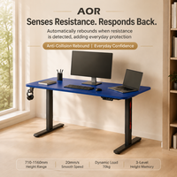 Table de jeu AOR pour ordinateur, plateau en placage de fibre de carbone, moteur unique, cadre à double section inversé, moderne, extensible, direct usine