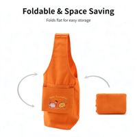 Pochette portable en toile pour gobelet avec poche avant, sac de transport pour bouteille d'eau avec logo personnalisé pour le camping, les trajets quotidiens et l'usage quotidien