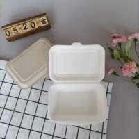 Boîte à emporter biodégradable et écologique en pulpe de bagasse de canne à sucre, résistante à l'huile et compatible micro-ondes, pour frites et aliments pour bébés