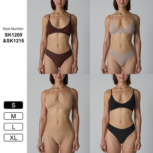 SK1209&1215 Set Intimo Donna con <span class=keywords><strong>Reggiseno</strong></span> a V <span class=keywords><strong>Senza</strong></span> <span class=keywords><strong>Imbottitura</strong></span> Stampa Leopardata Spalline Regolabili Slip Slim con Rinforzo - Product Image 4