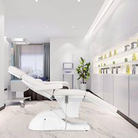Fauteuil de beauté électrique, fauteuil facial inclinable réglable avec repose-pieds et serviettes jetables gratuites pour salon, spa, clinique