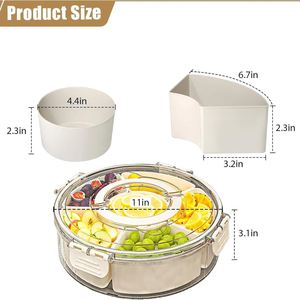 Snackle Box Handle for Food Serving Tray Snack Platter With Lids Stackable Fruit&Veggie Container 6 Small <b>Removable</b> <b>Boxes</b> - Product Image 5