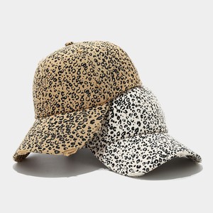 Gorra de Béisbol Americana Retro con Estampado de Leopardo, Estilo Vintage, de Algodón Lavado, con Borde Deshilachado, Estilo Urbano, Unisex - Product Image 3