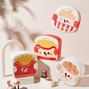 Sans Bpa Mignon enfants Frites Poulet frit conteneur boîte à lunch <span class=keywords><strong>bento</strong></span> avec cuillère en plastique enfants boîte à lunch pour l'école - Product Image 1