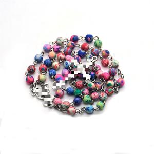 Colorful Floral Resin <b>Bead</b> Necklace Sweater Chain Unisex Gift Jewelry Yiwu Origin RN-503 - Product Image 1