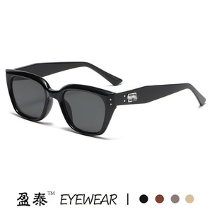 แว่นกันแดดผู้หญิงยี่ห้อ Yingtai กรอบพลาสติกสีดำ ป้องกันรังสียูวี 400 ทรงแคทอาย - Product Image 1