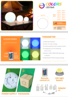 Lámpara de Bola LED RGB de 16 Colores, IP65 Impermeable, Plástico Rotomoldeado, Control Remoto, Lámpara Decorativa de Globo para Jardín y Patio