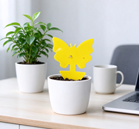 Piège à mouches collant jaune personnalisé en forme de dessin animé, attrape-insectes à colle double face pour plantes en pot, jardin, 10 pièces