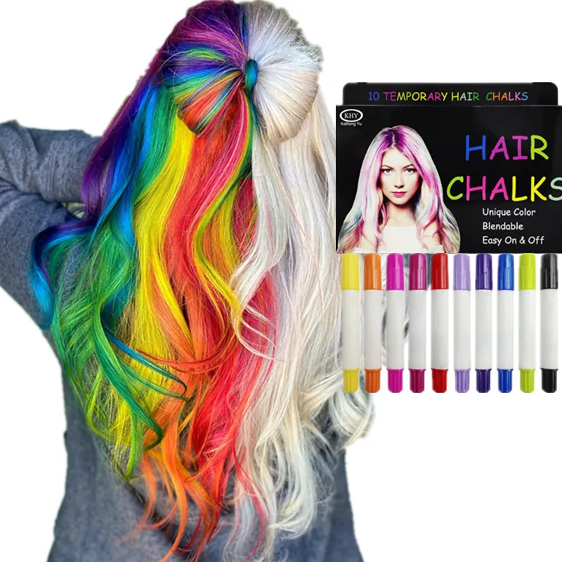 Water-Based Washable Hair Chalk Stick Set 12 Colors Temporary Hair Dye For Kids Birthday Party Hair Chalk Crayon Stick Pen Set