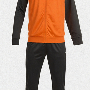 Orange <b>Black</b> Tracksuit Set Zip Up <b>Jacket</b> and Jogger Pants Custom Logo Sportswear for Gym Running Casual Wear - Product Image 2