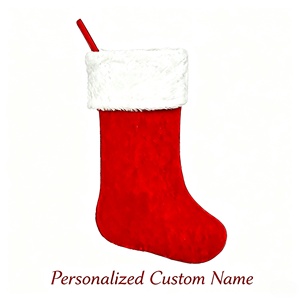 <span class=keywords><strong>Chaussettes</strong></span> de Noël en velours personnalisées avec nom, jouet en peluche doux, poupée en peluche vide, cadeau de Noël pour les plus de 14 ans, vente en gros - Product Image 1
