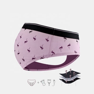 INTIFLOWER 010 Culottes menstruelles anti-fuites pour adolescentes - Imprimé flamant rose Sous-vêtements menstruels pour adolescentes - Product Image 2
