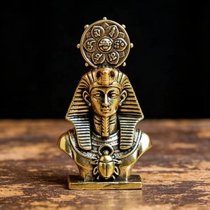 Statuetta Decorativa in Bronzo Antico per Arredamento Casa, Statua Vintage del Faraone Egizio - Product Image 4