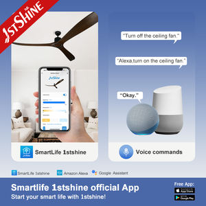 1stshine Ventilador de techo Sala de reuniones 100 pulgadas Ventilador de techo grande con aspas de madera maciza con control remoto - Product Image 6