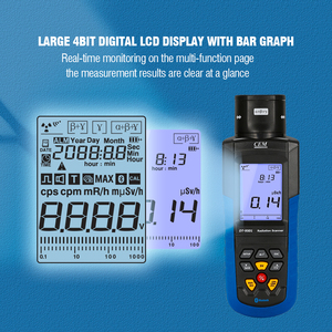 Cem DT-9501 Độ chính xác cao cá nhân xách tay điện từ Geiger truy cập hạt nhân Máy đo phóng xạ <span class=keywords><strong>Alpha</strong></span> bức xạ Detector với Batt - Product Image 4