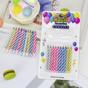 Bougies d'anniversaire en spirale magiques réutilisables en gros, 10 pièces, en cire <span class=keywords><strong>de</strong></span> paraffine, écologiques, non toxiques, pour mariages, Noël, décoration intérieure - Product Image 1