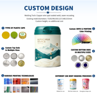 Boîte en fer blanc personnalisée de haute qualité, étanche, 700g 800g, pour poudre, qualité alimentaire, pour préparation infantile, avec logo personnalisé
