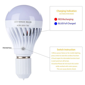 Mới đến khẩn cấp có thể sạc lại dẫn bóng đèn E26 E27 B22 ổ cắm 1800mA pin trở lại lên cho 4-6 giờ chiếu sáng khẩn cấp với sáng cao cho chiếu sáng khu dân cư - Product Image 2