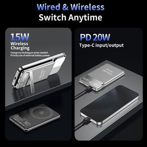 Banque d'alimentation sans fil magnétique 10000mAh/5000mAh Batterie Li-Polymère Charge rapide 20W Affichage LED Modèle A1 - Product Image 4