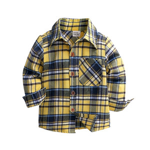เสื้อเชิ้ตเด็กผู้ชายลายสก็อตผ้าฝ้าย แขนยาว สำหรับเด็กประถม ซื้อสินค้าออนไลน์ - Product Image 1