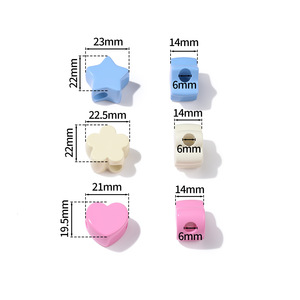 Acrylic Heart Star Loose <b>Beads</b> With <b>Large</b> Holes For DIY Jewelry Making Accessories Spring 2026 Yiwu Origin - Product Image 2