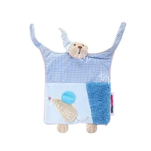 Custom plush small bear to sleep soothing towel baby bib best seller baby waterproof bib for children saliva towel