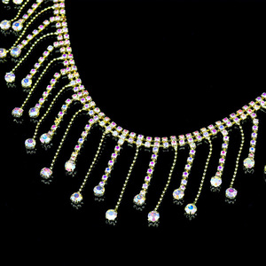 Catena di nappe in cristallo oro argento per abiti da sposa accessori per abiti da sera con artiglio strass per scarpe e borse - Product Image 5