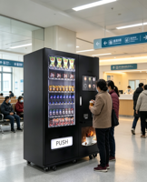Distributeur automatique de boissons et de collations vertical commercial 2 en 1, système de paiement multiple, écran tactile