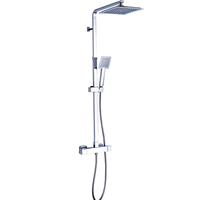 Système de douche mural moderne à double poignée en laiton, pomme de douche pluie, ensemble de douche thermostatique pour salle de bain