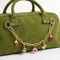 En gros, Pendentifs tendance à clipser pour sacs DIY, avec base de breloque, chaîne de perles et fermoir mousqueton doré