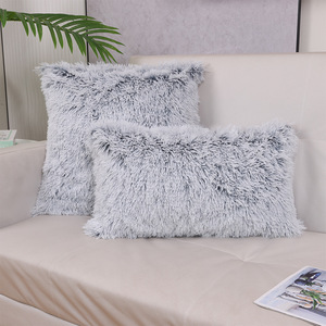 PVC Fleece <b>Pillowcase</b> Rectangle Gray Solid Color Skin Care Living Room Cushion Case Machine Washable Lint Free - Product Image 3