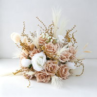 Décoration d'allée de mariage, boule de fleurs artificielles mixtes en roses, taille personnalisée, boule florale
