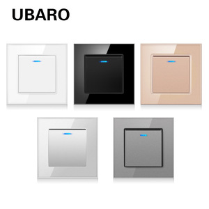 Ubaro Type 86 Wall <b>Touch</b> <b>Switch</b> 60x60mm Single Control Recessed With Tempered Glass Panel - Product Image 1